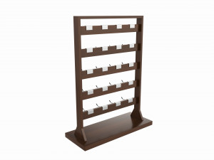 Store Wooden Display Rack with Removable Hooks Modelo 3D