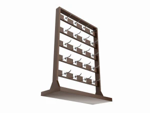 Store Wooden Display Rack with Removable Hooks 3D Model