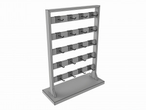 Store Wooden Display Rack with Removable Hooks Modelo 3D