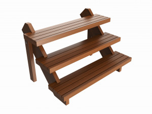 Store Wooden Display Stand 3-tier Modelo 3D