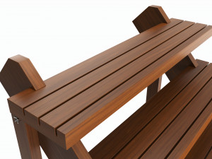Store Wooden Display Stand 3-tier 3D Model