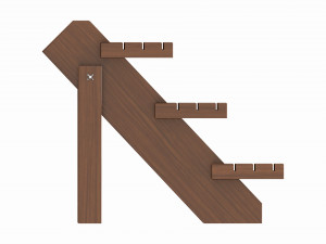 Store Wooden Display Stand 3-tier 3D Model