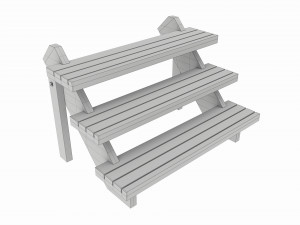 Store Wooden Display Stand 3-tier 3D Model