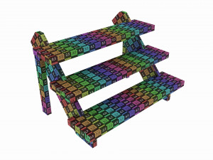 Store Wooden Display Stand 3-tier 3D Model