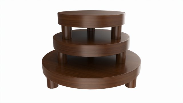 Store Wooden Round Display Stand Modèle 3D .c4d .max .obj .3ds .fbx .stl .blend 