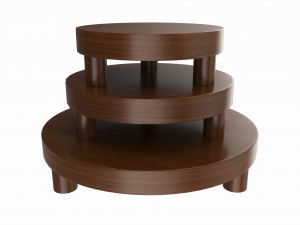Store Wooden Round Display Stand Modèle 3D