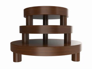Store Wooden Round Display Stand 3D Model