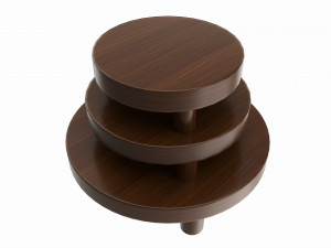 Store Wooden Round Display Stand Modèle 3D