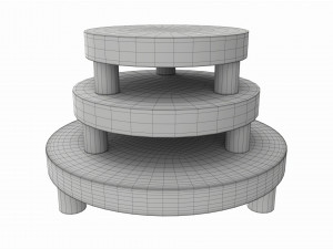 Store Wooden Round Display Stand Modèle 3D
