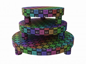 Store Wooden Round Display Stand Modèle 3D