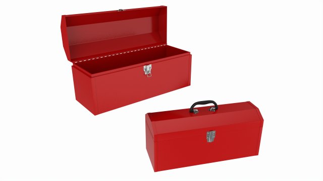 Vintage metal portable toolbox chest set 3D Model .c4d .max .obj .3ds .fbx .stl .blend 