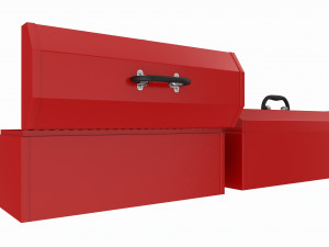 Vintage metal portable toolbox chest set 3D Model