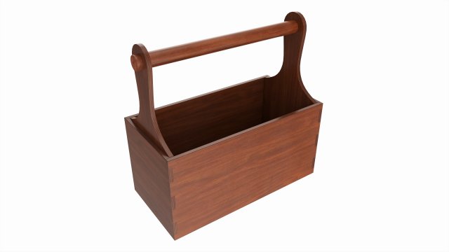 Vintage wooden portable toolbox chest Modèle 3D .c4d .max .obj .3ds .fbx .stl .blend 