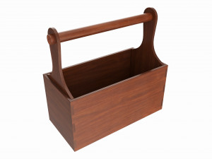 Vintage wooden portable toolbox chest Model 3D