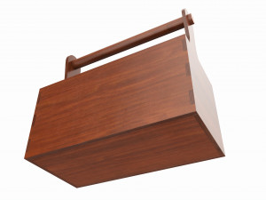 Vintage wooden portable toolbox chest Modèle 3D