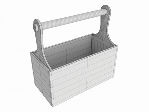 Vintage wooden portable toolbox chest Modèle 3D