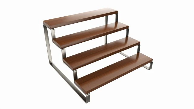 Suporte de exibi&ccedil;&atilde;o de madeira para organizador de perfume e maquiagem Modelo 3D .c4d .max .obj .3ds .fbx .stl .blend 