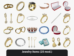 Jewelry items 3D Model