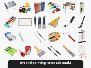 Art and painting items 3D Model