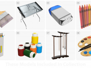 Art and painting items 3D-Modell