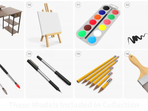 Art and painting items 3D Model