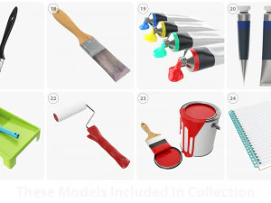 Art and painting items 3D Model