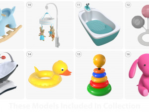 Baby room items 3D 모델