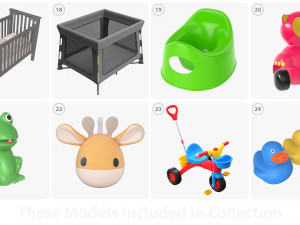Baby room items 3D 모델
