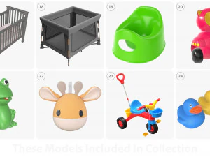 Baby room items 3D Model