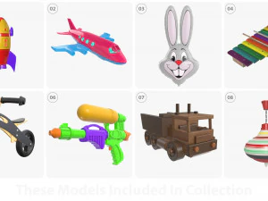 Child-boy room items 3D Model