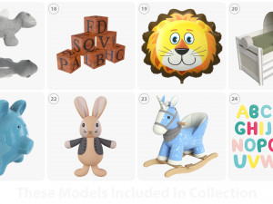Child-boy room items 3D Модель
