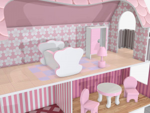 Child-girl room items Modello 3D