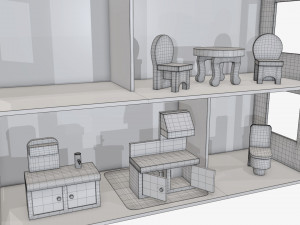 Child-girl room items Modello 3D