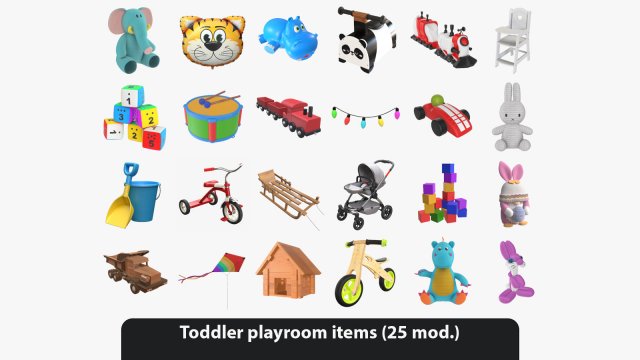 Toddler playroom items 3Dモデル .c4d .max .obj .3ds .fbx .stl .blend 