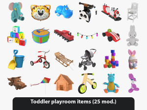 Toddler playroom items 3D Model