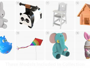 幼儿游戏室物品 3D 模型