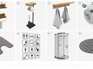 Bathroom items 3D Model
