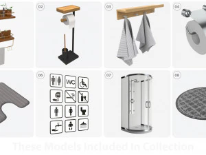 Bathroom items 3D Model