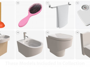 Bathroom items 3D Model