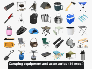Camping equipment and accessories Modelo 3D