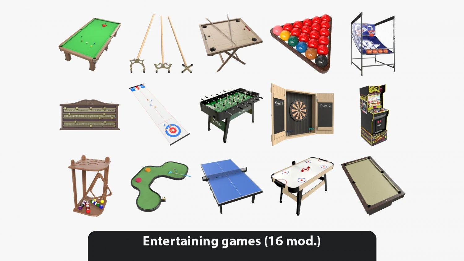 Развлекательные игры 3D Модель .c4d .max .obj .3ds .fbx .stl .blend 