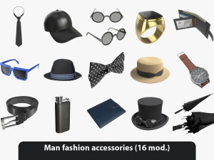 男士时尚配饰 3D 模型