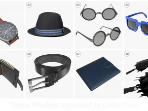 Acess&oacute;rios de moda masculina Modelo 3D