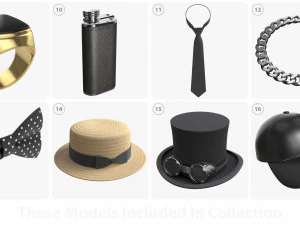 Acess&oacute;rios de moda masculina Modelo 3D