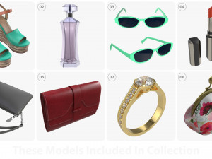 Woman fashion accessories 3D Модель