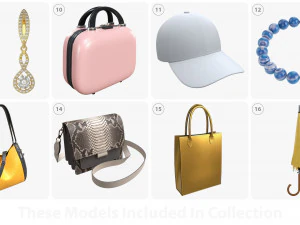 Woman fashion accessories 3D Model