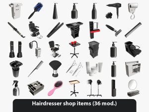 Hairdresser shop items Modelo 3D