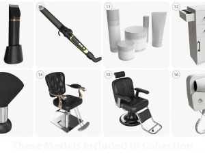 Hairdresser shop items 3D Model