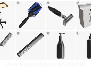 Hairdresser shop items 3D-Modell