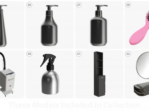 Hairdresser shop items 3D Model